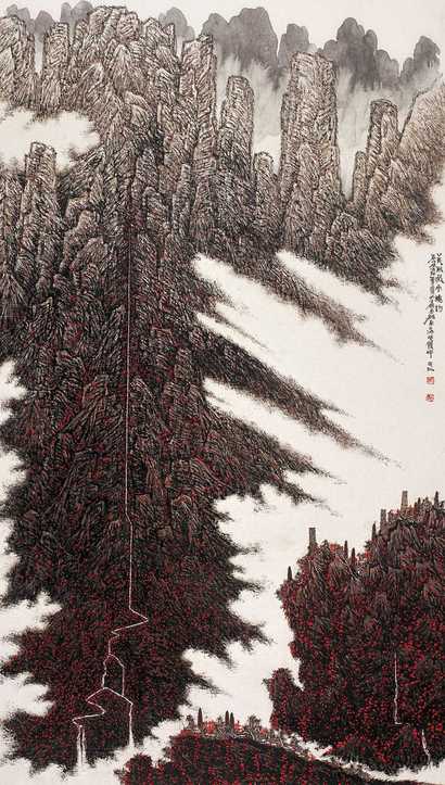 谭天仁 羌风藏云秋韵 镜心